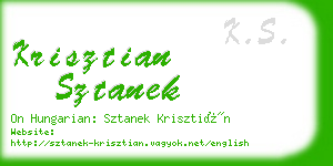 krisztian sztanek business card